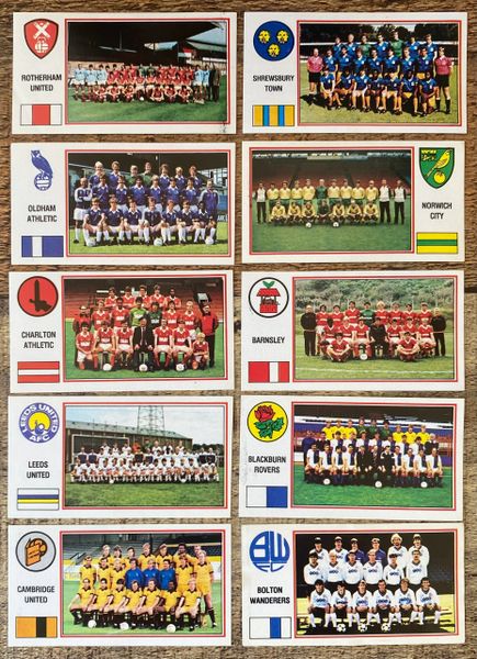 10X 1983 ORIGINAL UNUSED PANINI FOOTBALL 83 STICKERS VARIOUS TEAM GROUPS