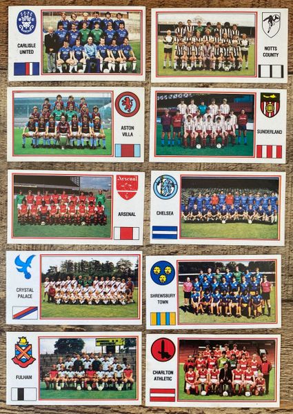 10X 1983 ORIGINAL UNUSED PANINI FOOTBALL 83 STICKERS VARIOUS TEAM GROUPS