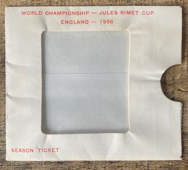 1966 ORIGINAL WORLD CUP SEASON TICKET HOLDER (WITH GILLETTE AD)
