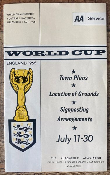 1966 ORIGINAL AA SERVICE WORLD CUP MOTORING GUIDE BOOKLET