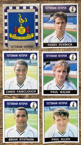 6X 1989 ORIGINAL UNUSED PANINI FOOTBALL 89 STICKERS TOTTENHAM HOTSPUR