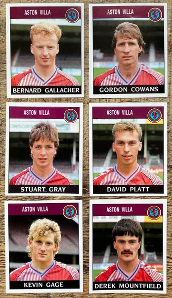 6X 1989 ORIGINAL UNUSED PANINI FOOTBALL 89 STICKERS ASTON VILLA