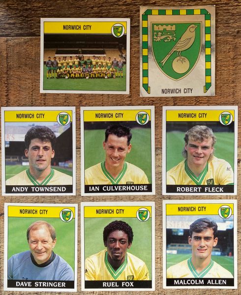 8X 1989 ORIGINAL UNUSED PANINI FOOTBALL 89 STICKERS NORWICH CITY