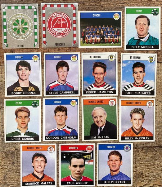 15X 1989 ORIGINAL UNUSED PANINI FOOTBALL 89 STICKERS SCOTTISH PLAYERS TEAMS