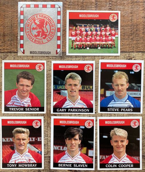 8X 1989 ORIGINAL UNUSED PANINI FOOTBALL 89 STICKERS MIDDLESBROUGH