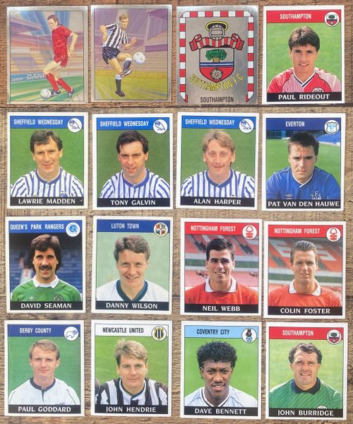 16X 1989 ORIGINAL UNUSED PANINI FOOTBALL 89 STICKERS VARIOUS PLAYERS TEAMS BADGES