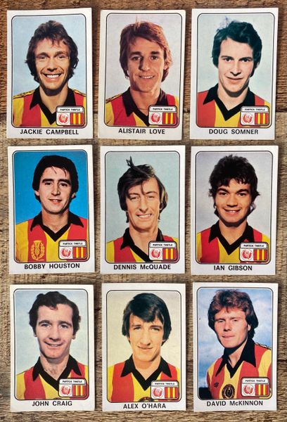 9X 1979 ORIGINAL UNUSED PANINI FOOTBALL 79 STICKERS PARTICK THISTLE