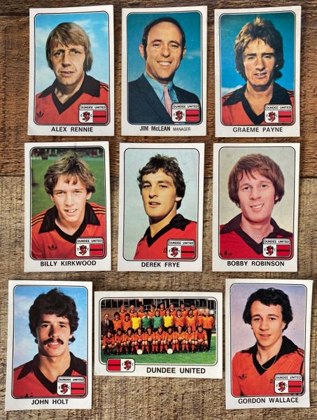 9X 1979 ORIGINAL UNUSED PANINI FOOTBALL 79 STICKERS DUNDEE UNITED