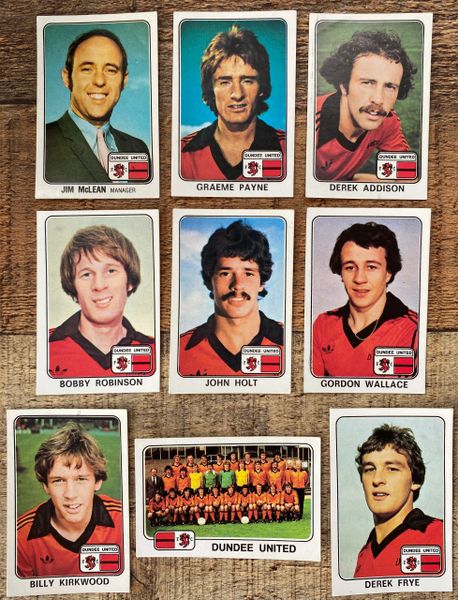 9X 1979 ORIGINAL UNUSED PANINI FOOTBALL 79 STICKERS DUNDEE UNITED