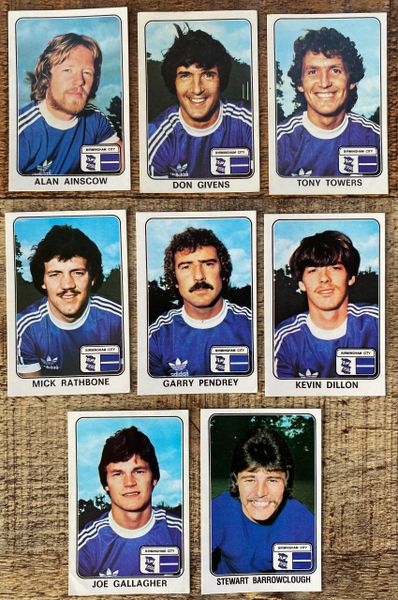 8X 1979 ORIGINAL UNUSED PANINI FOOTBALL 79 STICKERS BIRMINGHAM CITY