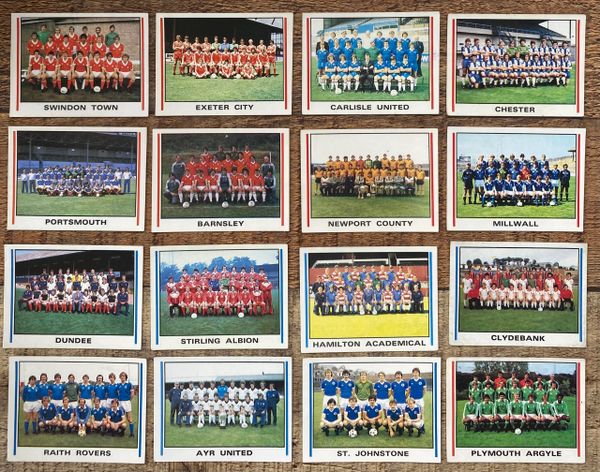 16X 1981 ORIGINAL UNUSED PANINI FOOTBALL 81 STICKERS DIVISION THREE AND SCOTTISH TEAMS