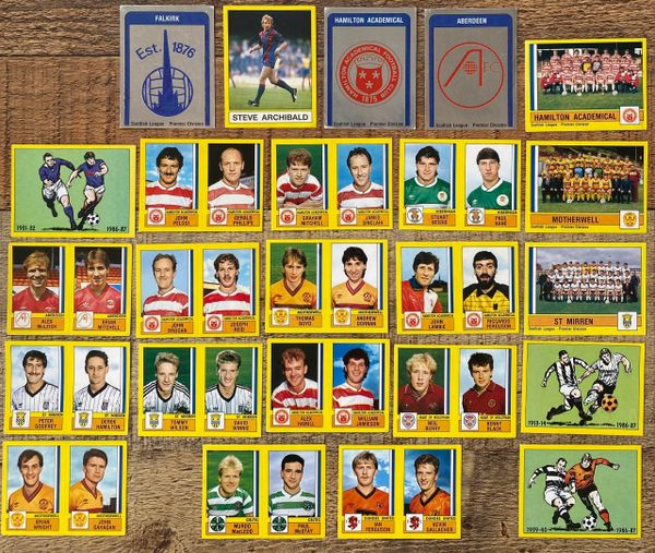 24X 1987 ORIGINAL UNUSED PANINI FOOTBALL 87 STICKERS VARIOUS SCOTTISH