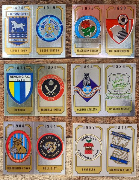 6X 1988 ORIGINAL UNUSED PANINI FOOTBALL 88 STICKERS DIVISION TWO BADGES