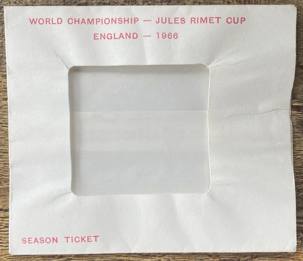 1966 ORIGINAL WORLD CUP SEASON TICKET HOLDER (NON GILLETTE AD)