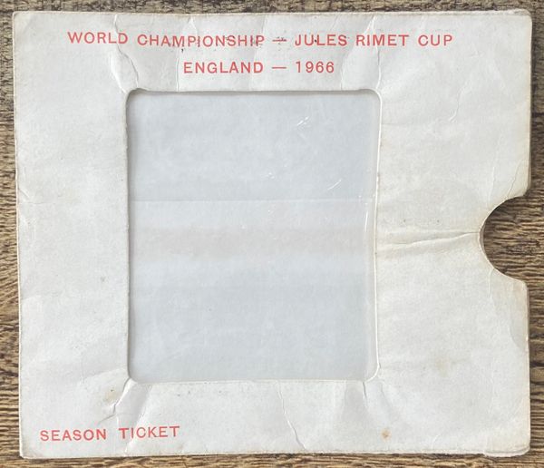 1966 ORIGINAL WORLD CUP SEASON TICKET HOLDER (WITH GILLETTE AD)