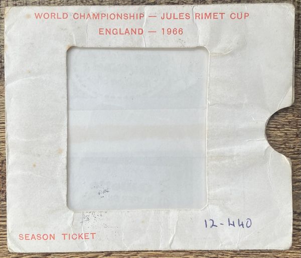 1966 ORIGINAL WORLD CUP SEASON TICKET HOLDER (WITH GILLETTE AD) 12-440