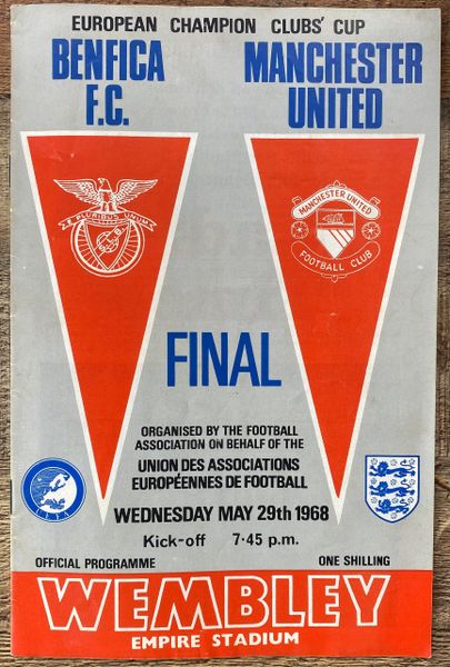 1968 ORIGINAL EUROPEAN CUP FINAL PROGRAMME MANCHESTER UNITED V BENFICA