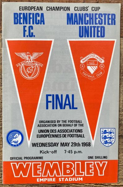 1968 ORIGINAL EUROPEAN CUP FINAL PROGRAMME MANCHESTER UNITED V BENFICA