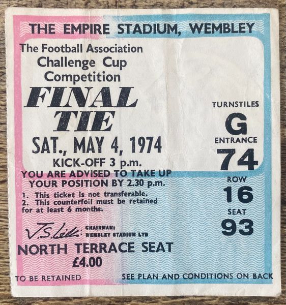 1974 ORIGINAL FA CUP FINAL TICKET NEWCASTLE UNITED V LIVERPOOL G68 1582 (NEWCASTLE ALLOCATION)