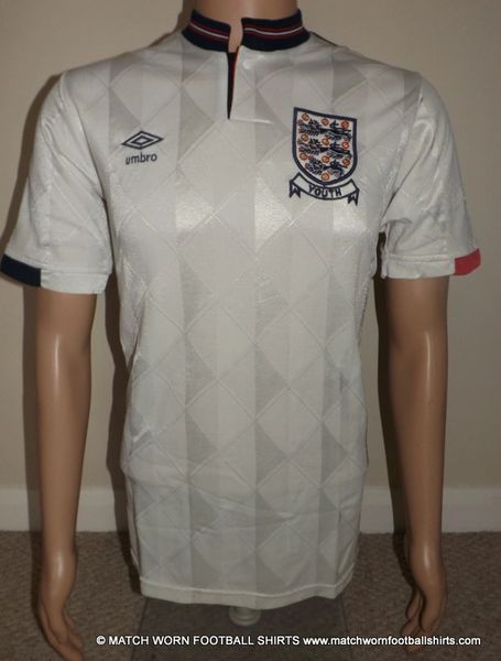 1988 UMBRO ENGLAND U21 MATCH WORN SHIRT #9