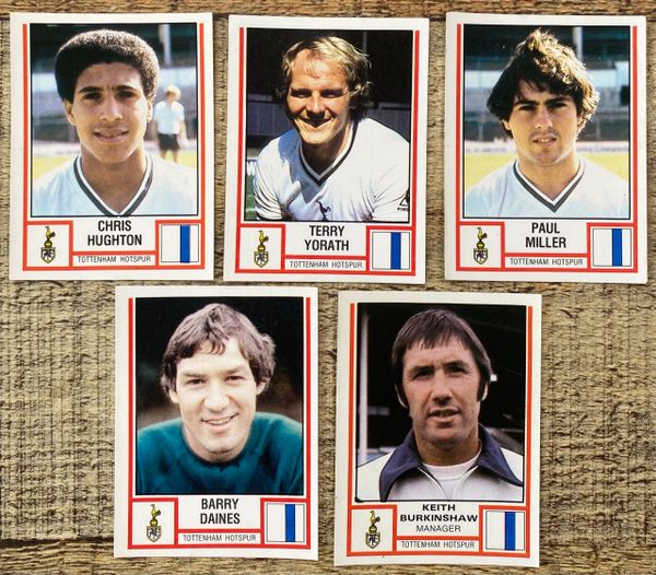 5X 1981 ORIGINAL UNUSED PANINI FOOTBALL 81 STICKERS TOTTENHAM HOTSPUR PLAYERS