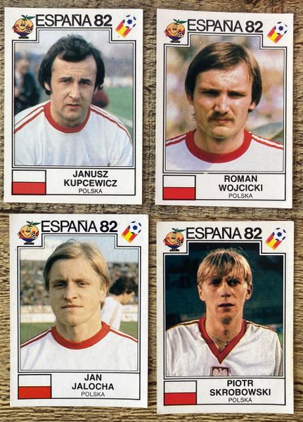 4 X 1982 ESPANA 82 WORLD CUP PANINI ORIGINAL UNUSED STICKERS PLAYERS POLAND POLSKA