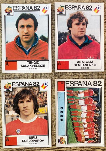 4X 1982 ESPANA WORLD CUP PANINI ORIGINAL UNUSED STICKER SOVIET UNION USSR PLAYERS