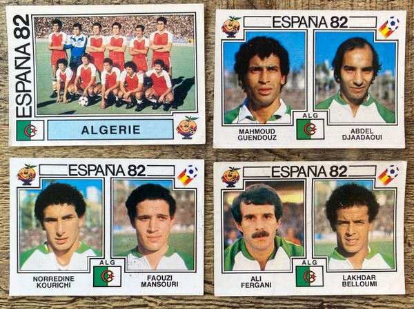 4X 1982 ESPANA WORLD CUP PANINI ORIGINAL UNUSED STICKER ALGERIA PLAYERS