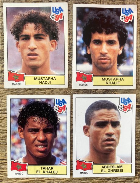 4X 1994 WORLD CUP USA 94 PANINI ORIGINAL UNUSED STICKERS PLAYERS MOROCCO MAROC