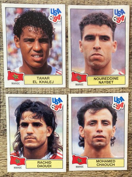 4X 1994 WORLD CUP USA 94 PANINI ORIGINAL UNUSED STICKERS PLAYERS MOROCCO MAROC