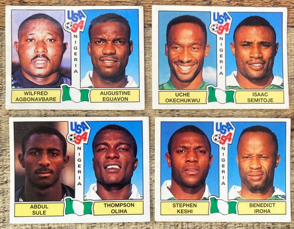 4X 1994 WORLD CUP USA 94 PANINI ORIGINAL UNUSED STICKERS PLAYERS NIGERIA
