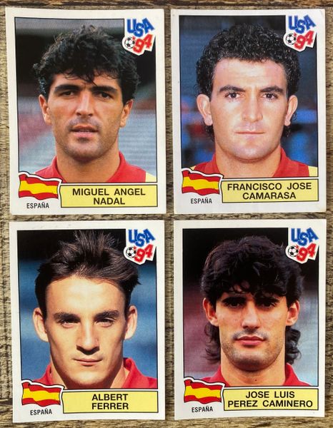 4X 1994 WORLD CUP USA 94 PANINI ORIGINAL UNUSED STICKERS PLAYERS SPAIN ESPANA