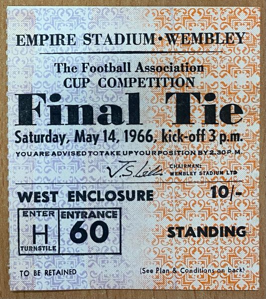 1966 ORIGINAL FA CUP FINAL TICKET EVERTON V SHEFFIELD WEDNESDAY