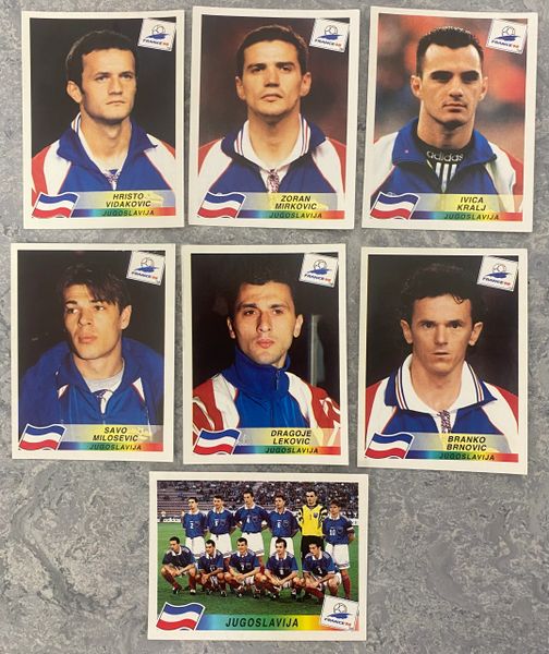 7X 1998 WORLD CUP FRANCE 98 PANINI ORIGINAL UNUSED STICKERS PLAYERS YUGOSLAVIA