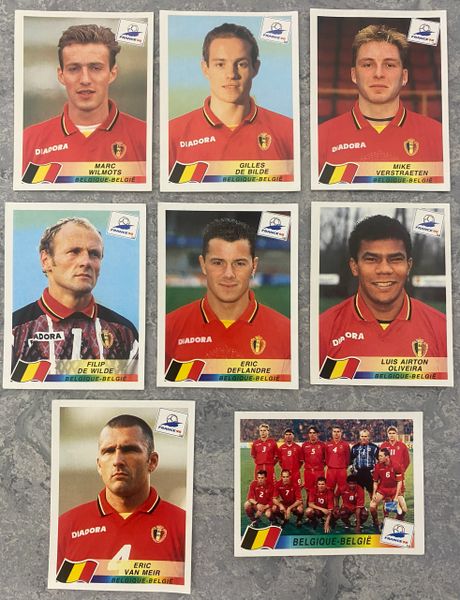 8X 1998 WORLD CUP FRANCE 98 PANINI ORIGINAL UNUSED STICKERS PLAYERS BELGIUM