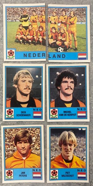 6X 1980 PANINI EUROPA 80 ITALY ORIGINAL UNUSED STICKERS NETHERLANDS