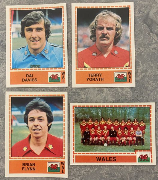 4X 1980 PANINI EUROPA 80 ITALY ORIGINAL UNUSED STICKERS WALES TEAM