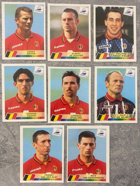 8X 1998 WORLD CUP FRANCE 98 PANINI ORIGINAL UNUSED STICKERS PLAYERS BELGIUM