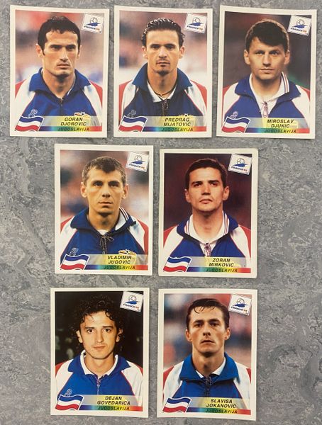 7X 1998 WORLD CUP FRANCE 98 PANINI ORIGINAL UNUSED STICKERS PLAYERS YUGOSLAVIA