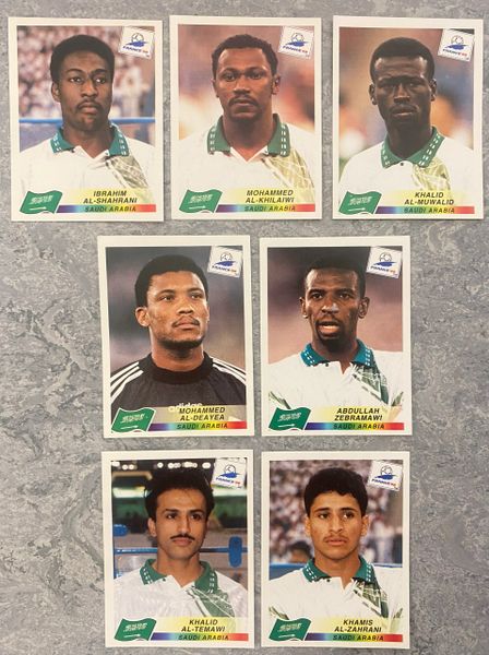 7x 1998 WORLD CUP FRANCE 98 PANINI ORIGINAL UNUSED STICKERS PLAYERS SAUDI ARABIA