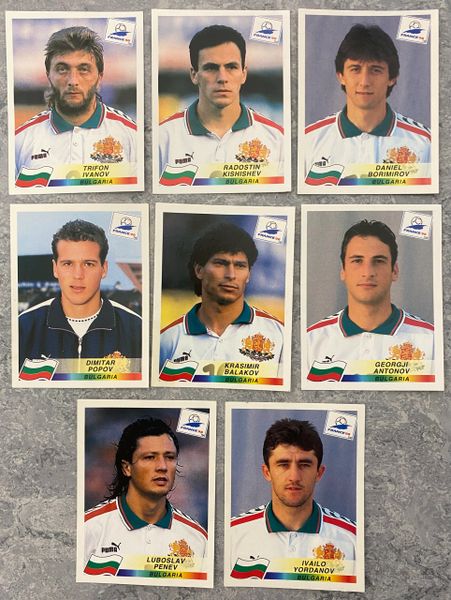 8X 1998 WORLD CUP FRANCE 98 PANINI ORIGINAL UNUSED STICKERS PLAYERS BULGARIA