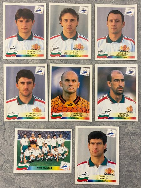 8X 1998 WORLD CUP FRANCE 98 PANINI ORIGINAL UNUSED STICKERS PLAYERS BULGARIA