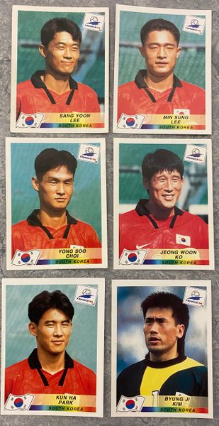 6X 1998 WORLD CUP FRANCE 98 PANINI ORIGINAL UNUSED STICKERS PLAYERS SOUTH KOREA