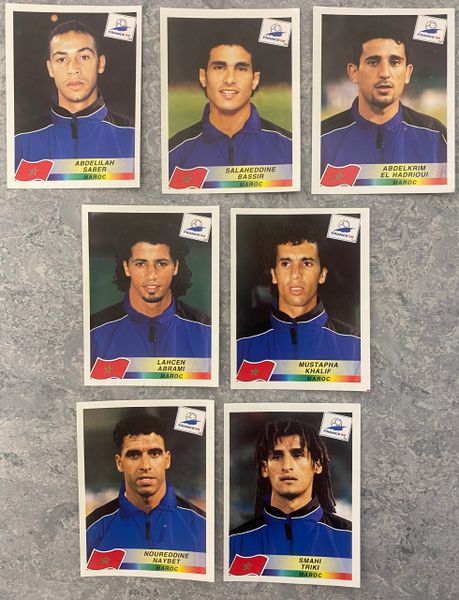 7X 1998 WORLD CUP FRANCE 98 PANINI ORIGINAL UNUSED STICKERS PLAYERS MOROCCO