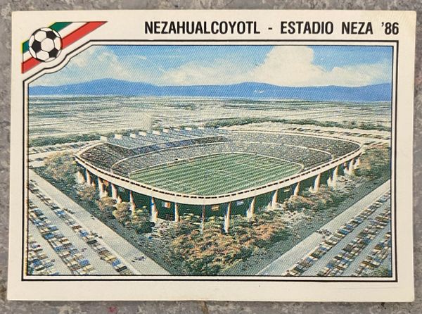 1986 MEXICO WORLD CUP PANINI ORIGINAL UNUSED STICKER HOST STADIUM NEZAHUALCOYOTL ESTADIO NEZA 86