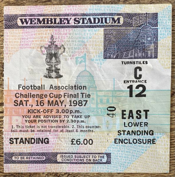 1987 ORIGINAL FA CUP FINAL TICKET TOTTENHAM HOTSPUR V COVENTRY CITY