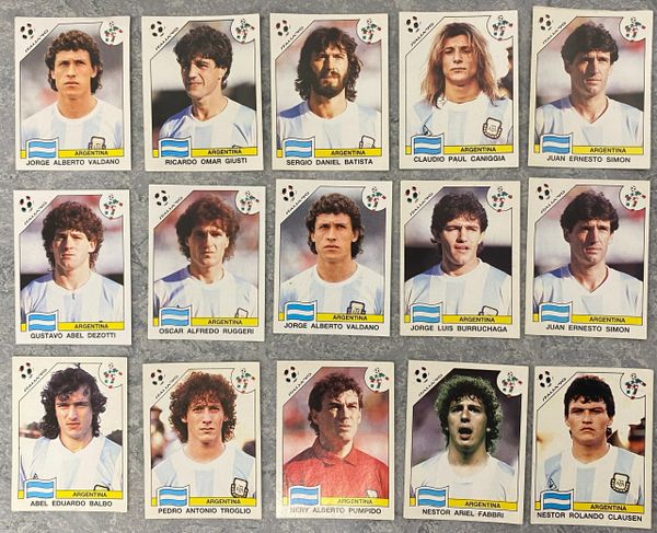 15X 1990 ITALIA 90 WORLD CUP PANINI ORIGINAL UNUSED STICKERS PLAYERS ARGENTINA