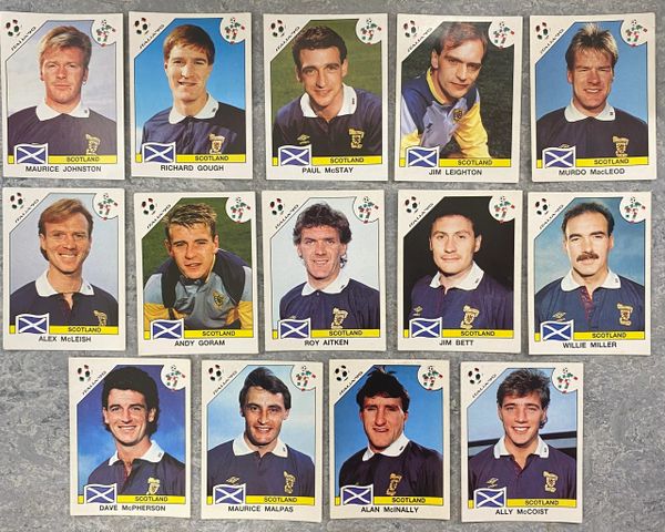 14 X 1990 ITALIA 90 WORLD CUP PANINI ORIGINAL UNUSED STICKERS PLAYERS SCOTLAND