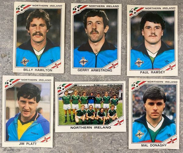 6 X 1986 MEXICO 86 WORLD CUP PANINI ORIGINAL UNUSED STICKERS PLAYERS NORTHERN IRELAND