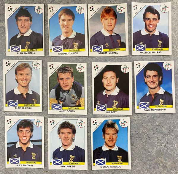 11 X 1990 ITALIA 90 WORLD CUP PANINI ORIGINAL UNUSED STICKERS PLAYERS SCOTLAND